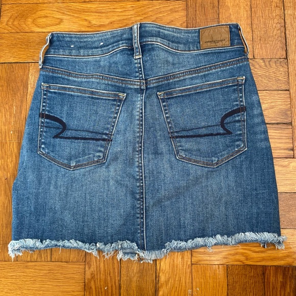 American Eagle Outfitters Women's Super Stretch X Jean Skirt Solid Blue Size 4 - Picture 5 of 7